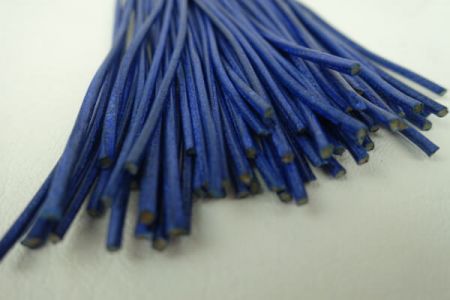 Lederband blau, rund,  2 mm, 1 m lang