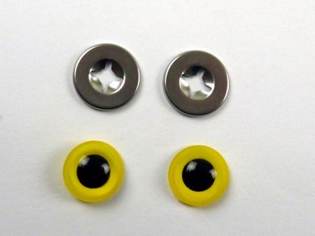 Occhi per civetta, gialli, 10 mm 