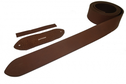 Grtelriemen aus echtem Leder, hellbraun, ohne Schnalle, 120 cm lang, 38 mm breit