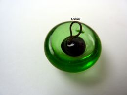 Grne Glasaugen an se,  5 mm fr Bren, Puppen und Bastelarbeiten