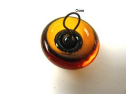 Bastelaugen braun-gelb, aus Glas an se, 6 mm 