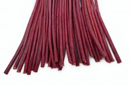 Lederband dunkelrot, rund � 2 mm, 1 m lang, echtes Rindsleder